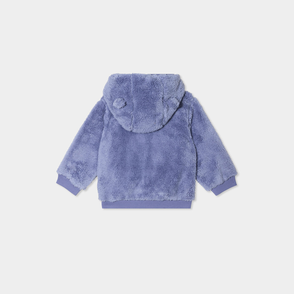 Gilet zippé effet polaire à capuche bleu lavande bébé garçon