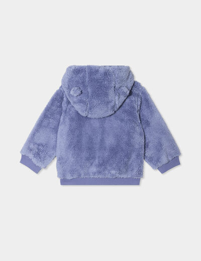 Gilet zippé effet polaire à capuche bleu lavande bébé garçon