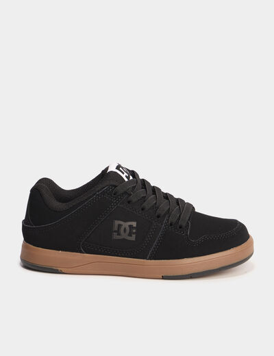 Tennis basses cuir &agrave; lacets camel gar&ccedil;on
