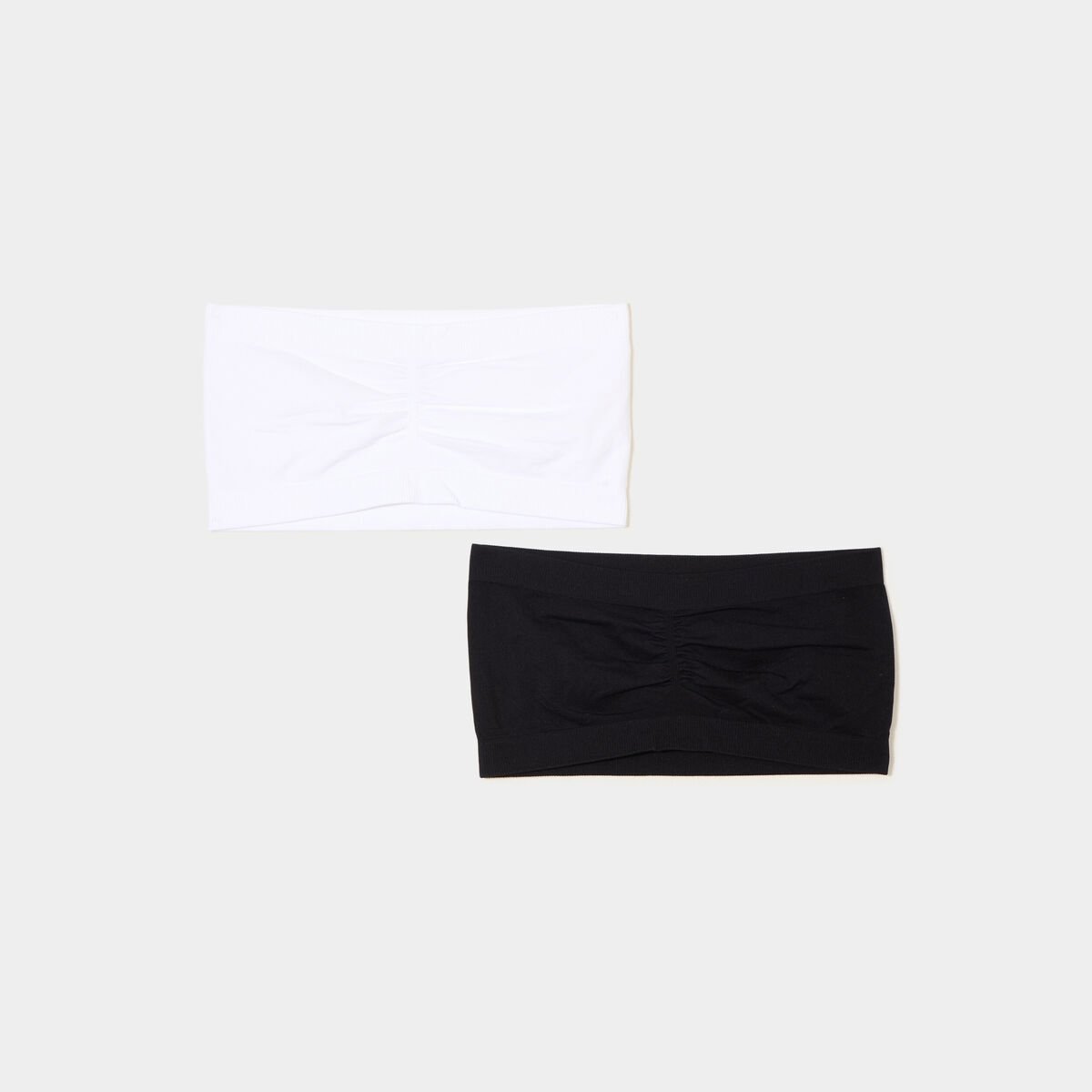 Lot 2 bandeaux coton sans armatures blanc femme