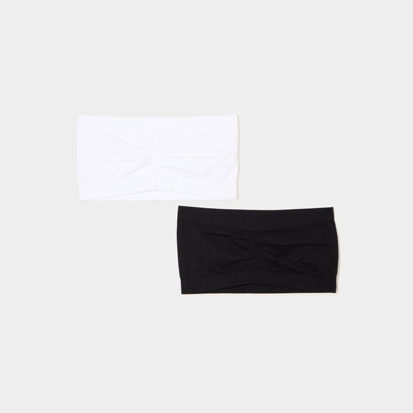Lot 2 bandeaux coton sans armatures blanc femme