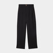 Pantalon large fluide détail boucle noir femme