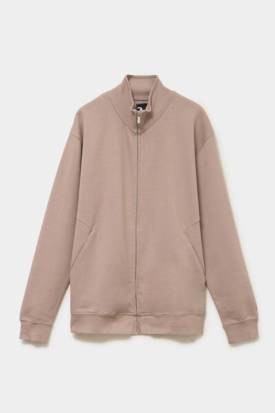 Gilet zipp&eacute; col montant gris homme