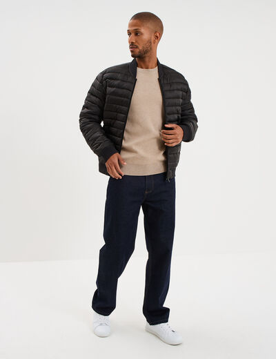 Pull col rond manches longues sable homme