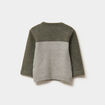 Pull col rond manches longues vert kaki b&eacute;b&eacute; gar&ccedil;on