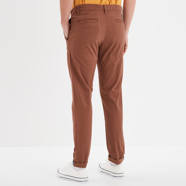 pantalon chino slim stretch camel homme Pantalon chino slim stretch camel homme