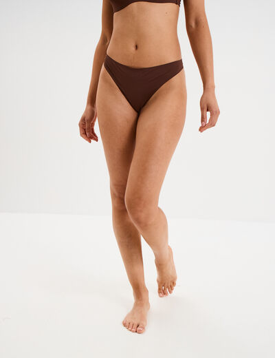 String microfibre sans coutures marron femme