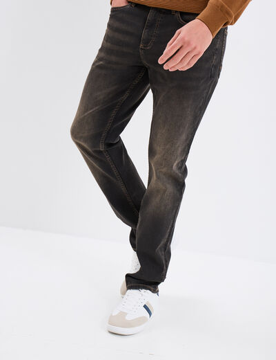 Jean stretch coupe regular denim noir homme