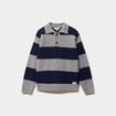 Pull col polo manches longues bleu canard gar&ccedil;on