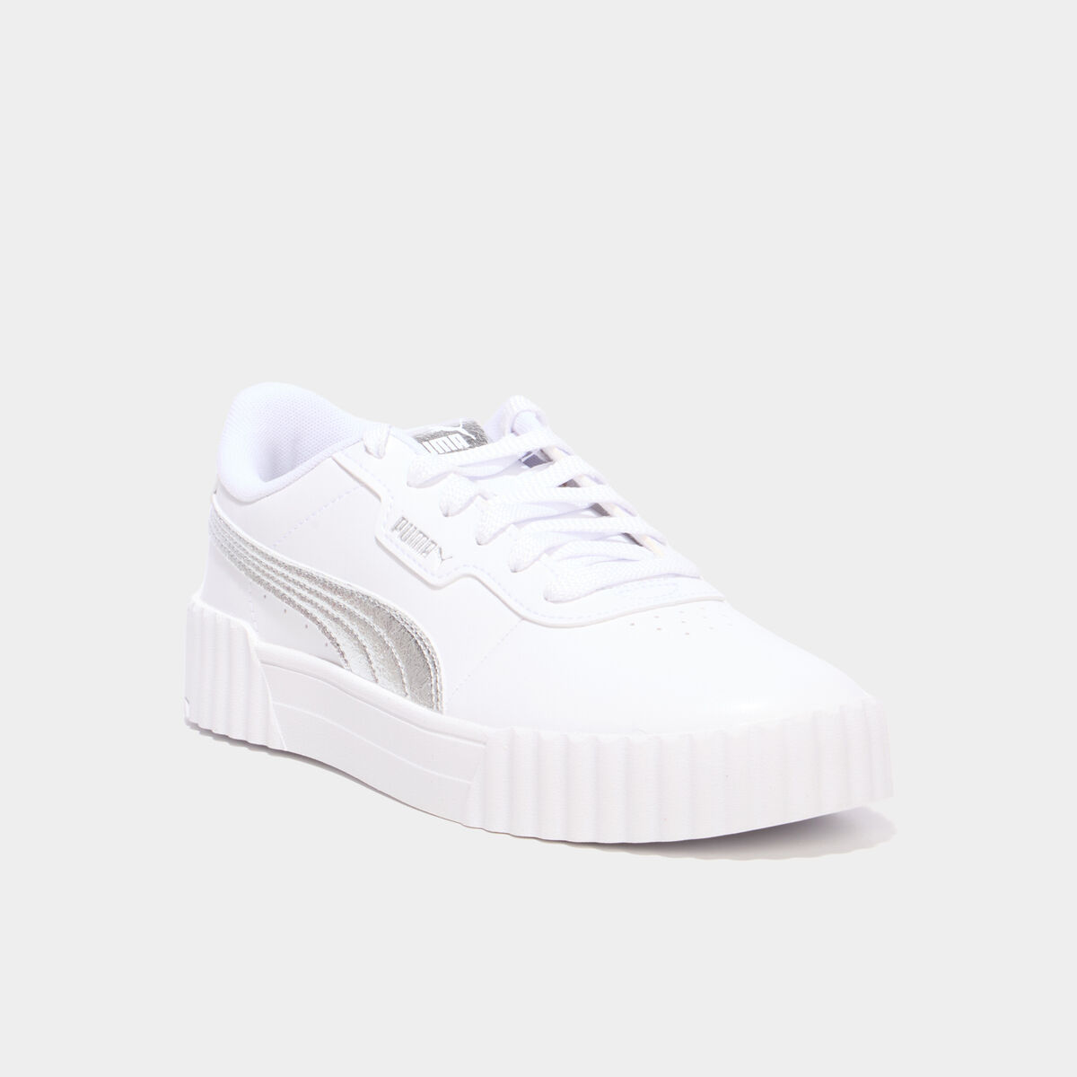 Tennis basses &agrave; lacets Carina 3.0 Puma gris argent femme