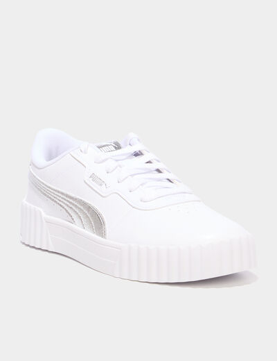 Tennis basses &agrave; lacets Carina 3.0 Puma gris argent femme