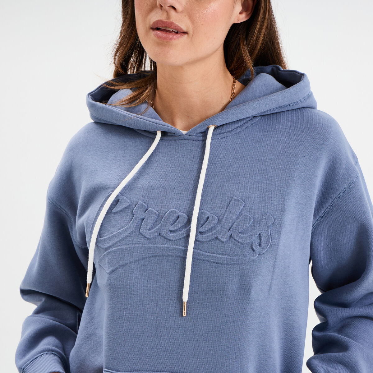 Sweat &agrave; capuche hoodie bleu gris femme