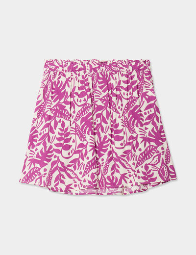 Jupe fluide taille élastiquée violet femme