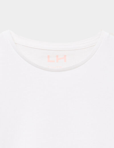 T-shirt manches courtes en coton blanc fille