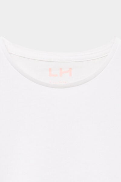 T-shirt manches courtes en coton blanc fille