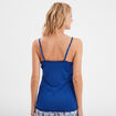 Haut de pyjama débardeur col V bleu electrique femme
