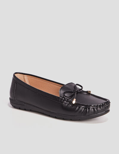 Mocassins avec noeuds noir femme