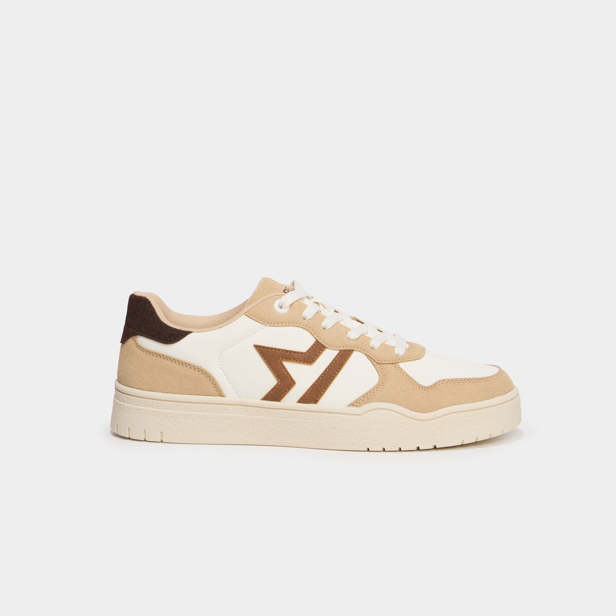 Baskets &agrave; lacets avec semelle &eacute;paisse sable homme