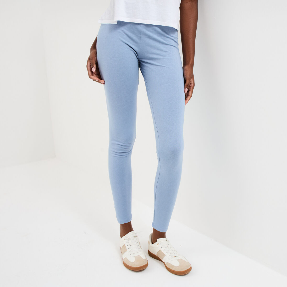 Legging taille haute bleu gris femme