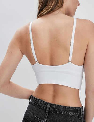 Brassière microfibre à coque blanc femme