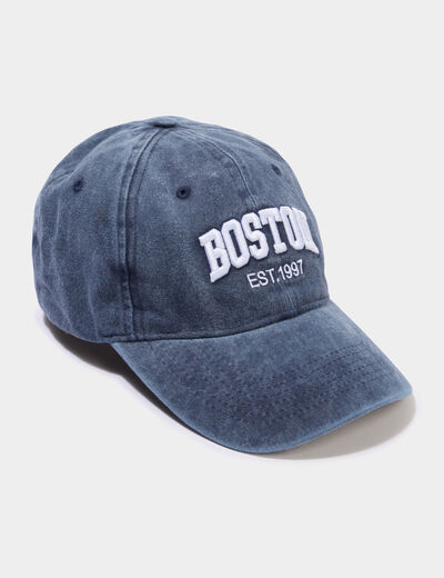 Casquette ajustable en jean bleu marine homme