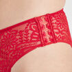 Culotte en dentelle taille haute rose framboise femme