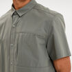 Chemise d&eacute;perlante droite stretch gris homme