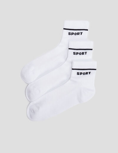 Lot 3 paires de chaussettes de sport blanc homme