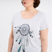 Ensemble pyjama corsaire 2 pi&egrave;ces coton gris clair femme grande taille