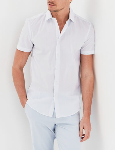 Chemise manches courtes coton blanc homme