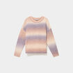 Pull droit col rond manches longues multicolore femme