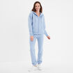 Pantalon jogging droit molleton bleu clair femme