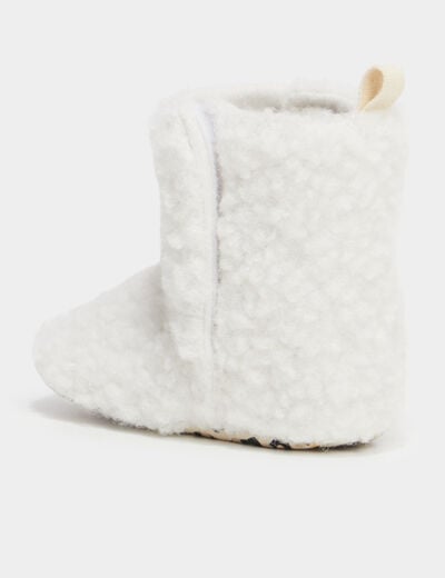 Bottons fausse laine mouton Minnie blanc bébé fille