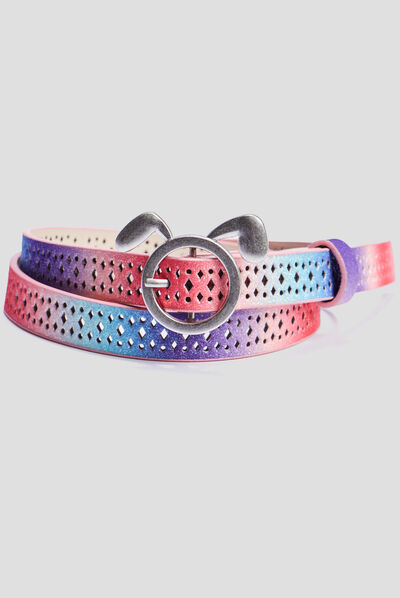 Ceinture perforée multicolore fille