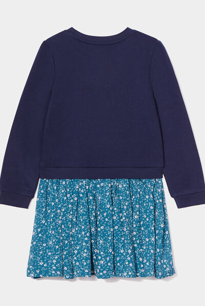 Robe effet 2-en-1 sweat et jupe Creeks vert foncé fille