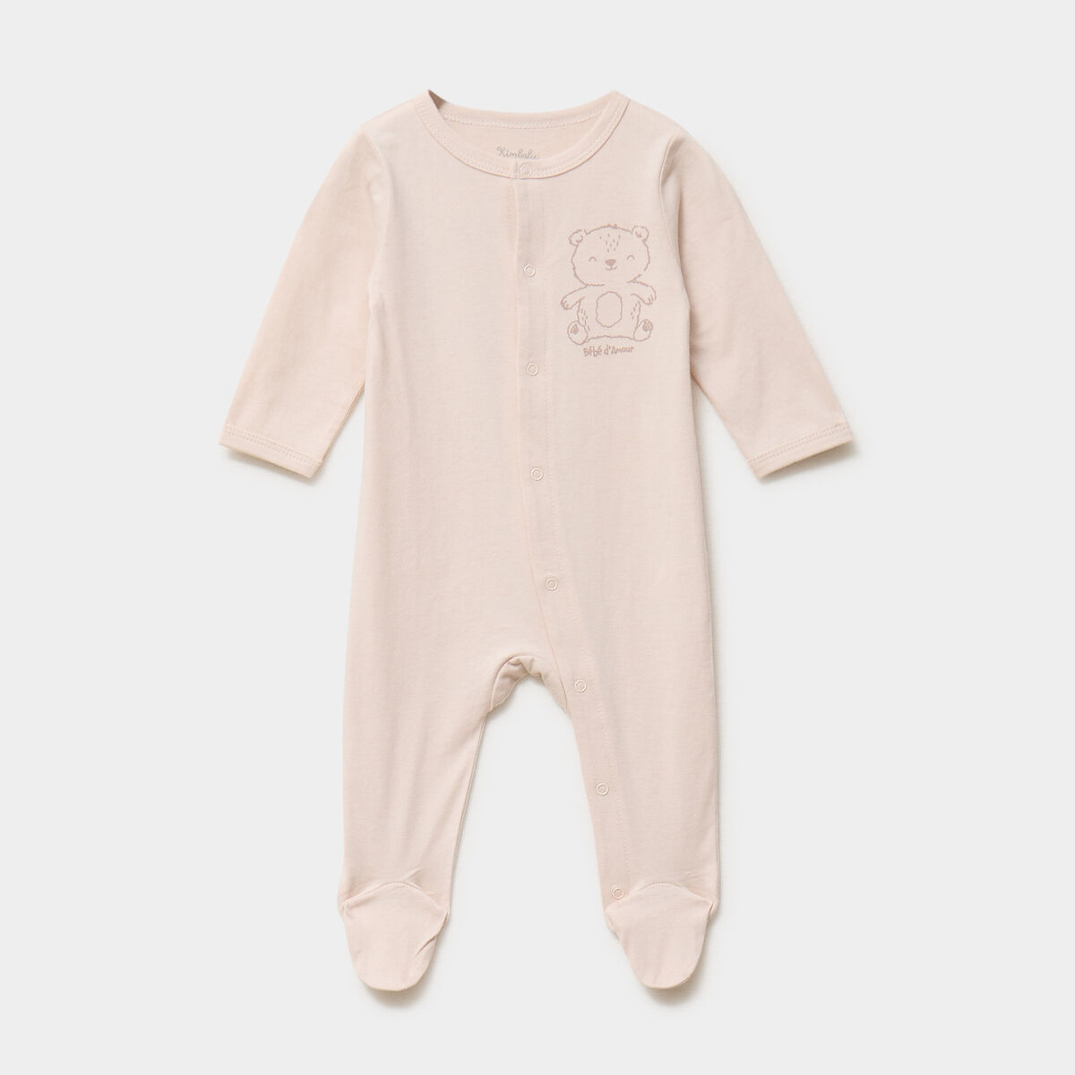 Dors-bien coton manches longues taupe b&eacute;b&eacute;