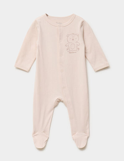 Dors-bien coton manches longues taupe b&eacute;b&eacute;