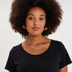 T-shirt grossesse manches courtes coton noir femme maternit&eacute;
