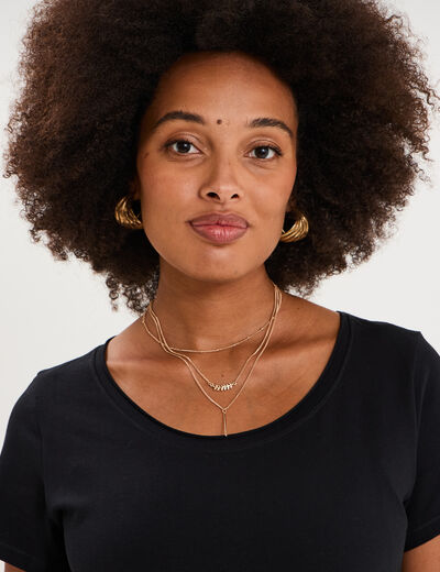 T-shirt grossesse manches courtes coton noir femme maternit&eacute;