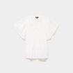 Blouse fluide l&eacute;g&egrave;re avec volants coton blanc femme