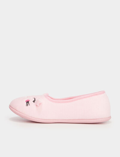 Chaussons ballerines polaires rose fille