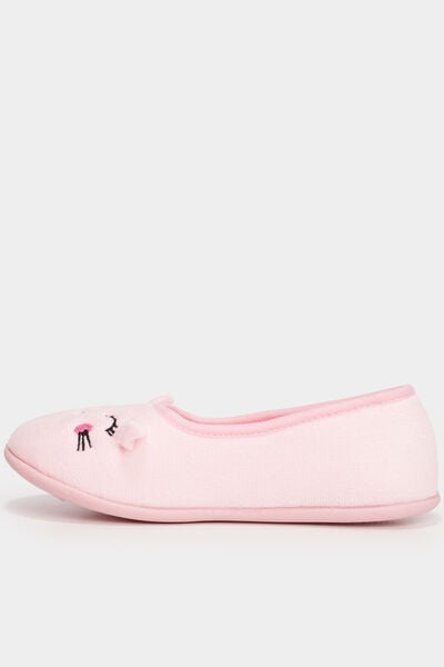 Chaussons ballerines polaires rose fille
