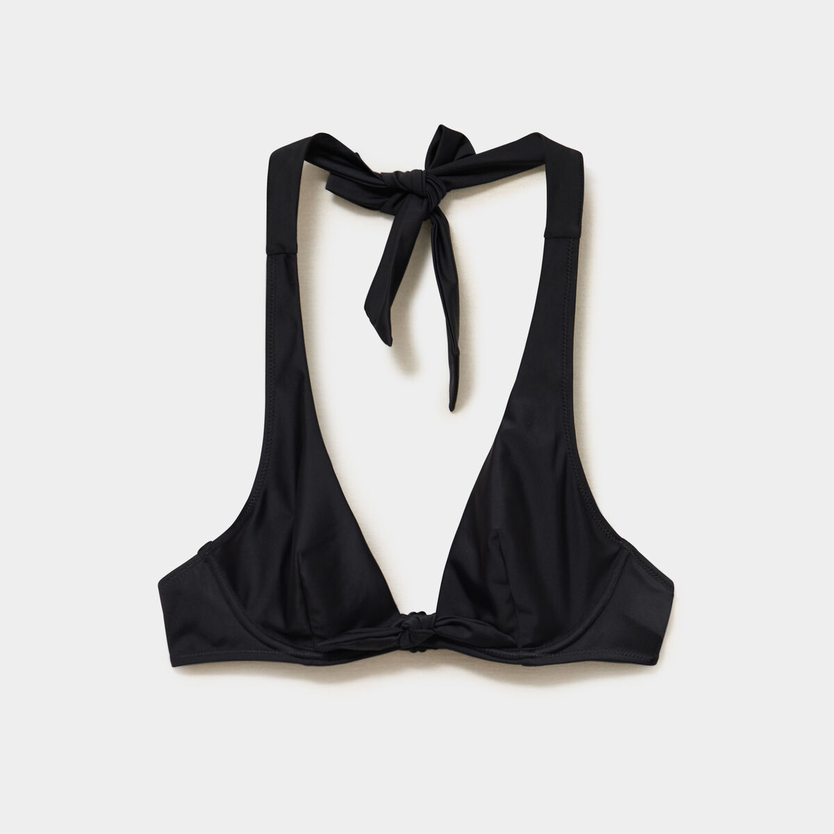 Haut de maillot de bain foulard &agrave; nouer noir femme