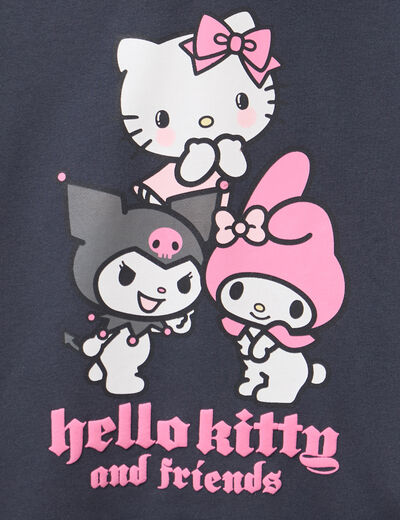 Sweat hoodie à capuche Hello Kitty gris fille