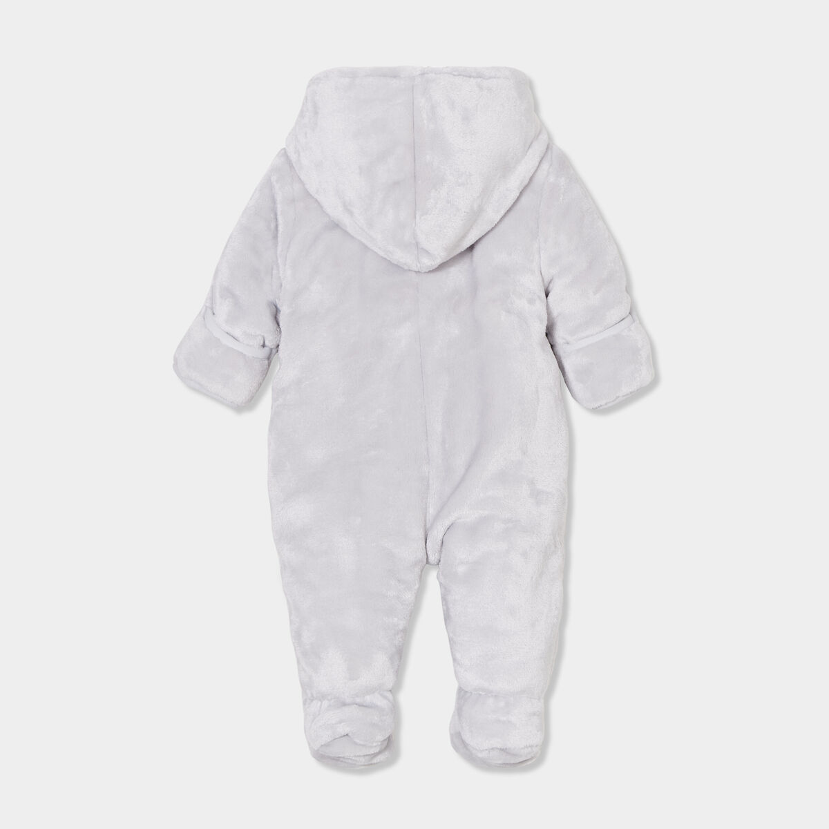Combinaison pilote effet velours à zip gris bébé garçon