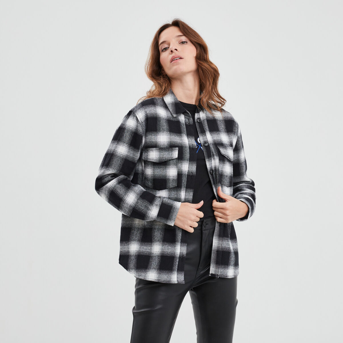Surchemise overzise coton ecru femme