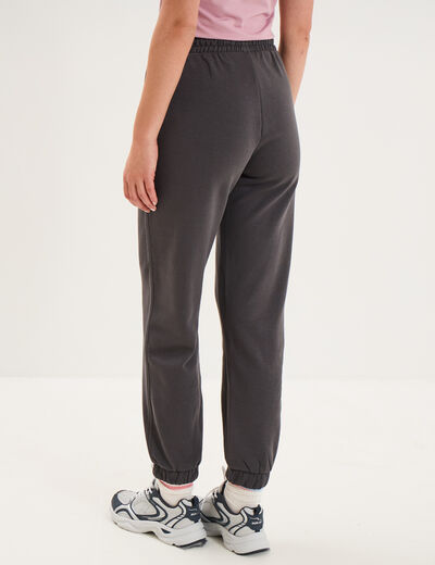 Pantalon de jogging molletonn&eacute; gris fonc&eacute; femme