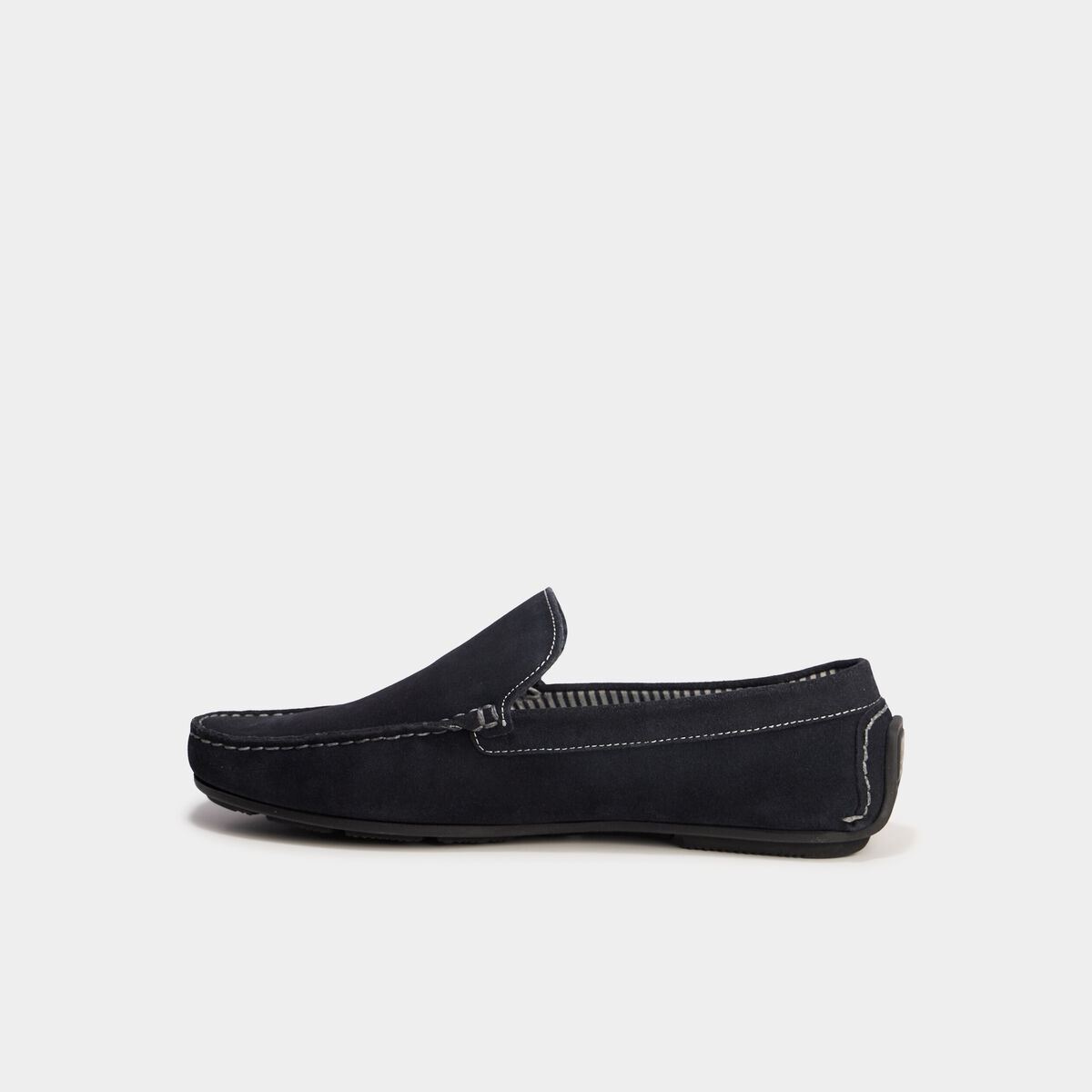 Mocassins en cuir bleu marine homme
