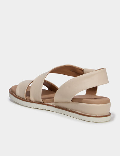 Sandales compens&eacute;es confortables blanc femme
