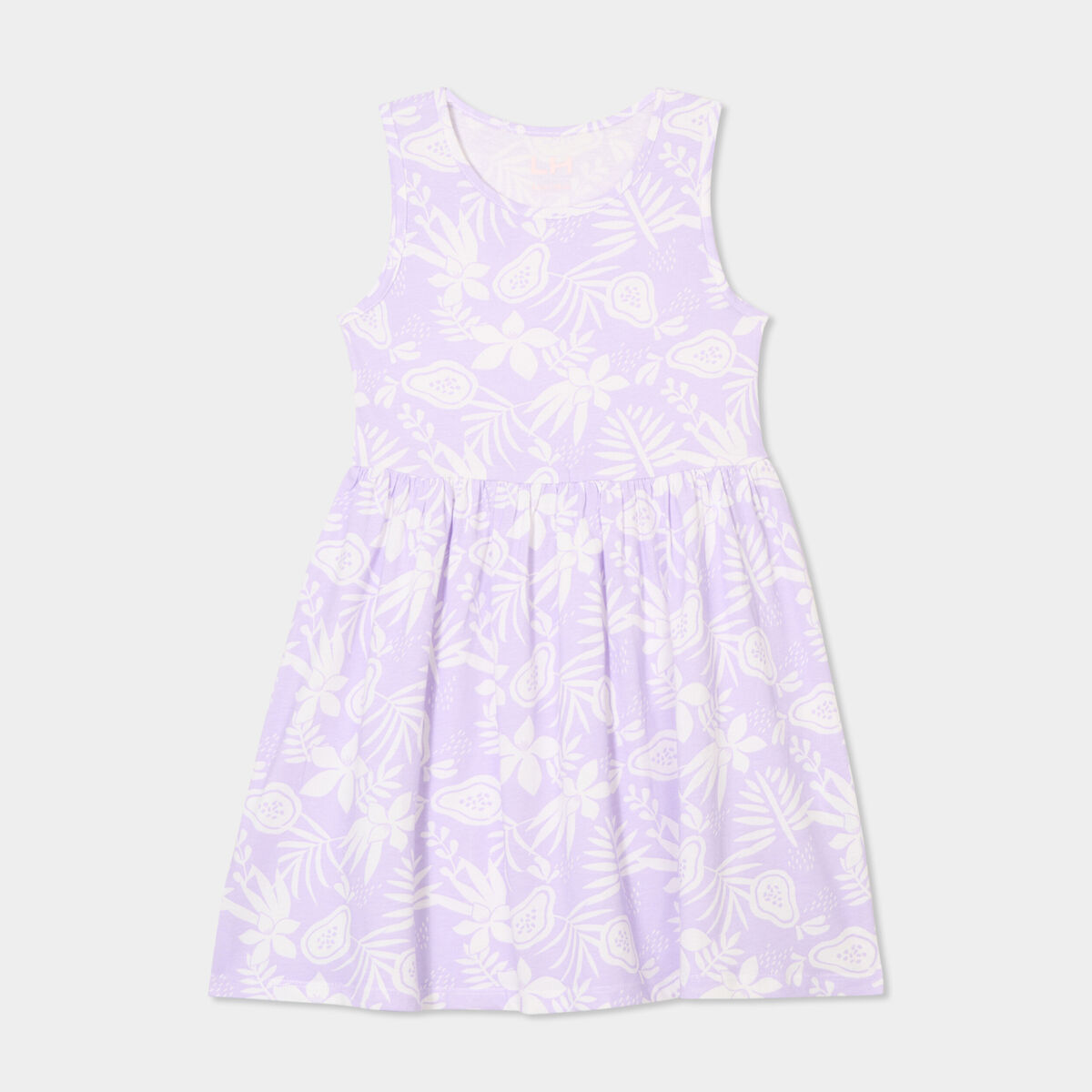 Robe patineuse sans manches coton parme fille